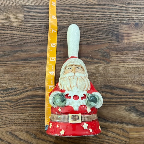 Other - VINTAGE RUSS HANDPAINTED CERAMIC SANTA CHRISTMAS BELL